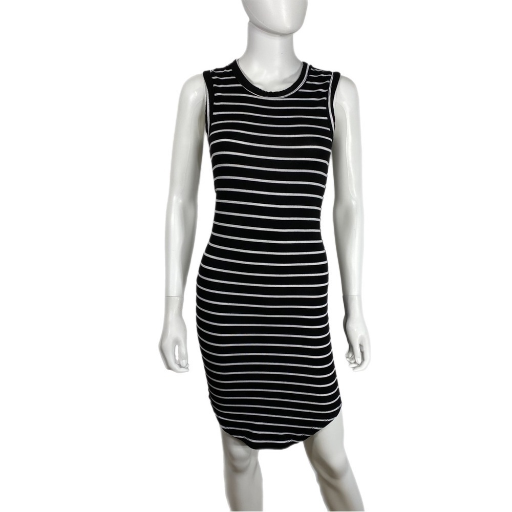 Rue21 Black & White Striped Sleeveless Mid Length Dress